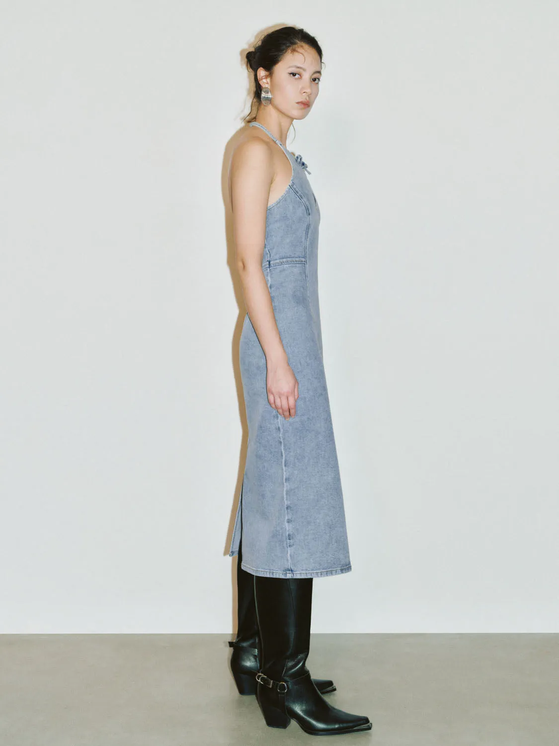Halter Neck Denim Dresses