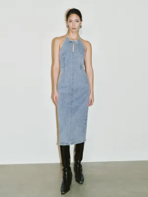 Halter Neck Denim Dresses