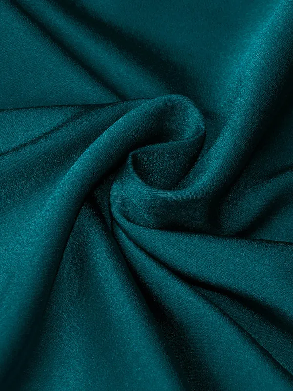 Halter Neck Satin Dress with Slim-Fit Design