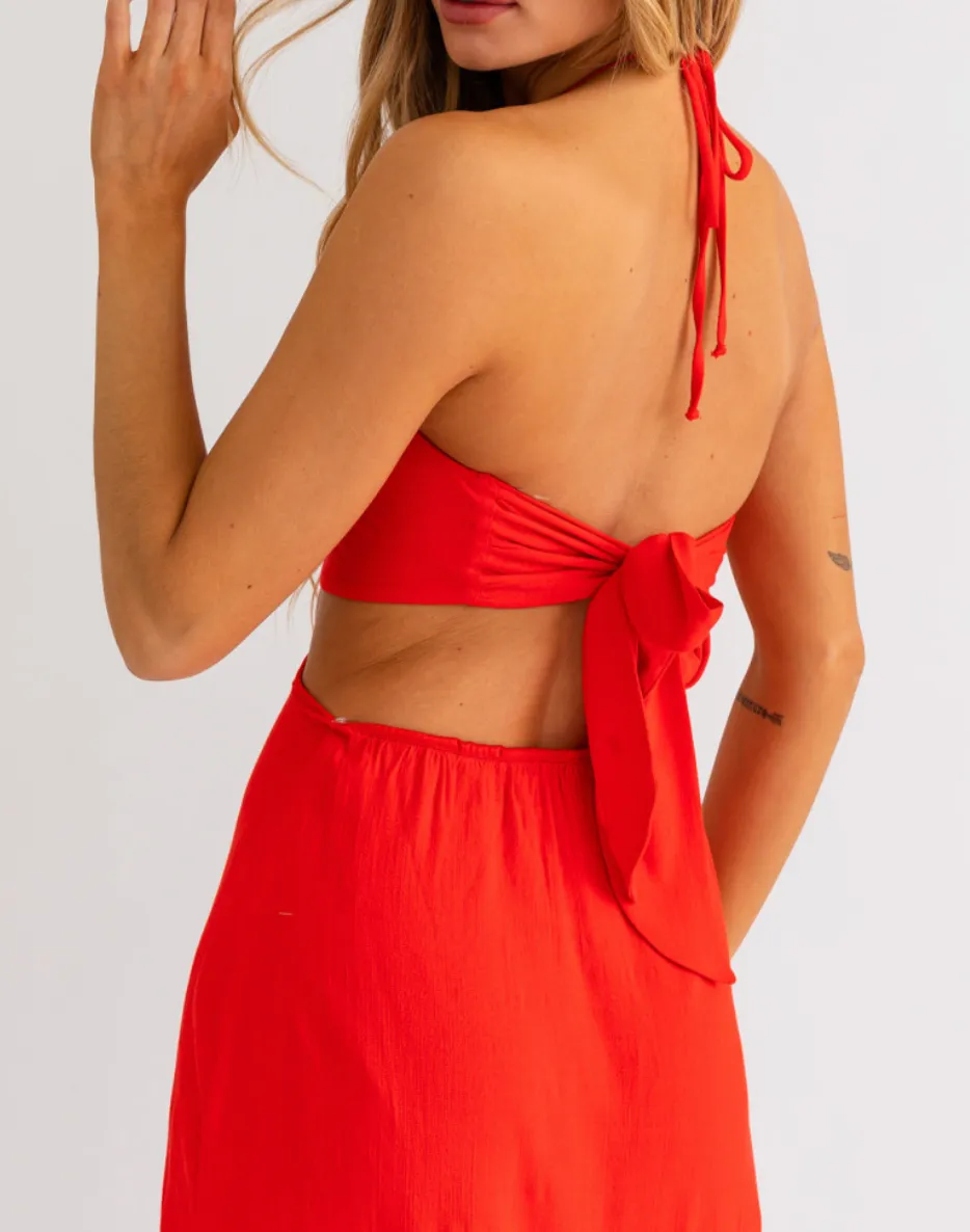 Halter Tie Back Maxi Dress