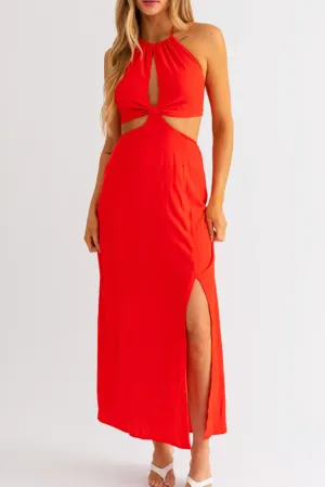 Halter Tie Back Maxi Dress