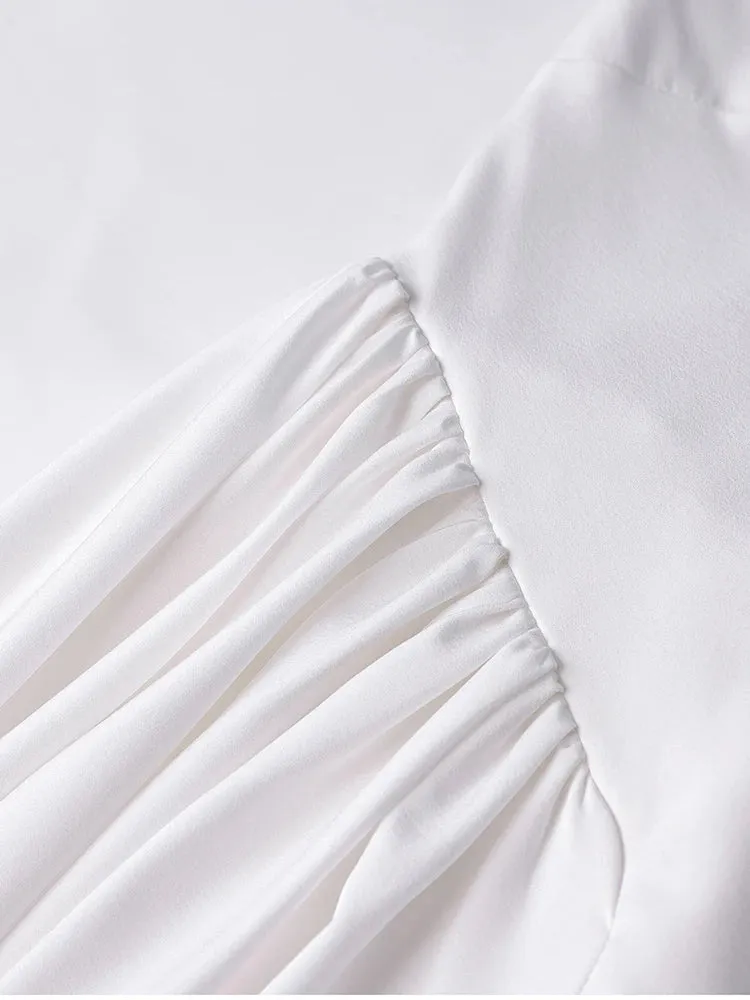 Halter V-neck Backless Ruched Dress