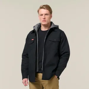 Hard Yakka Men's Heritage Quilted Hooded Shacket - Black