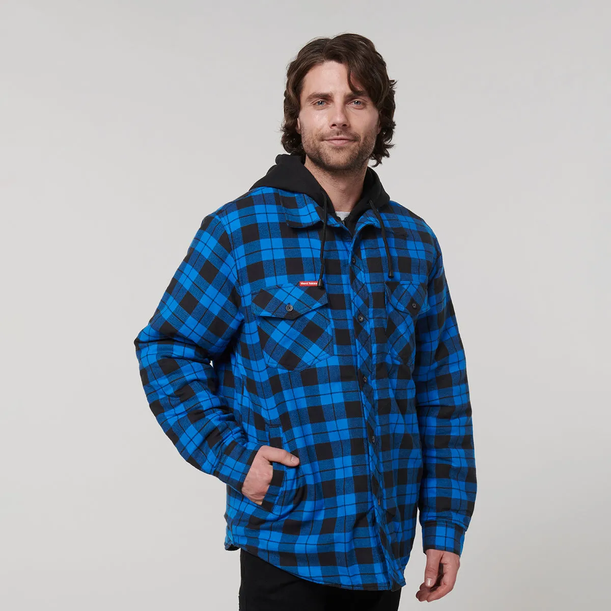 Hard Yakka Men's Quilted Shacket - Oceanic
