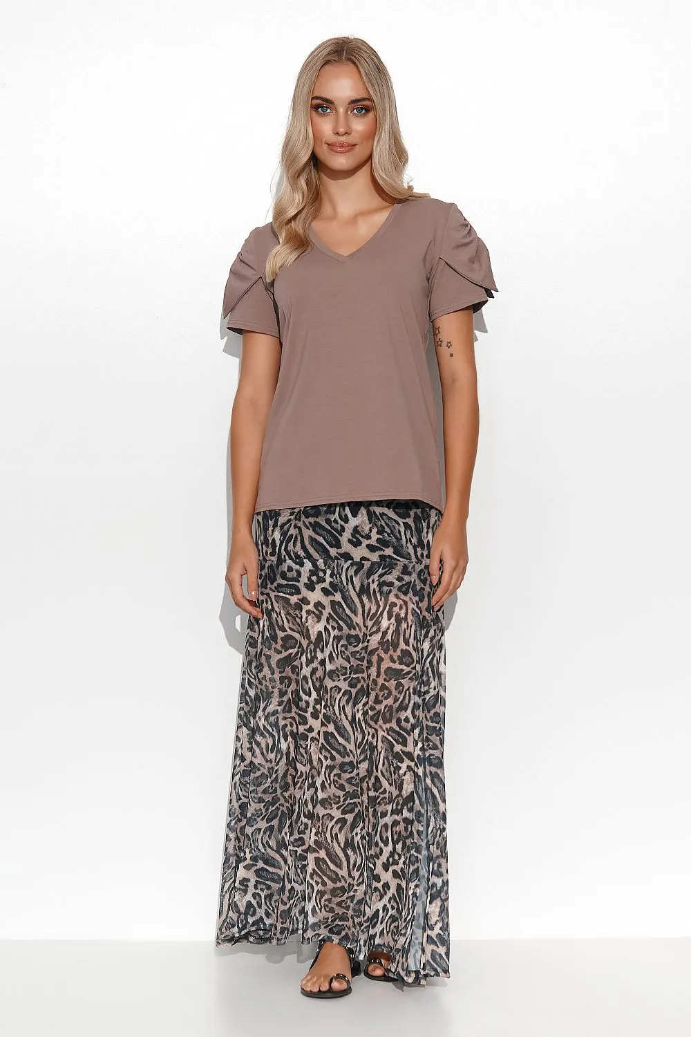 Heart Neck Blouse with Flap Detail