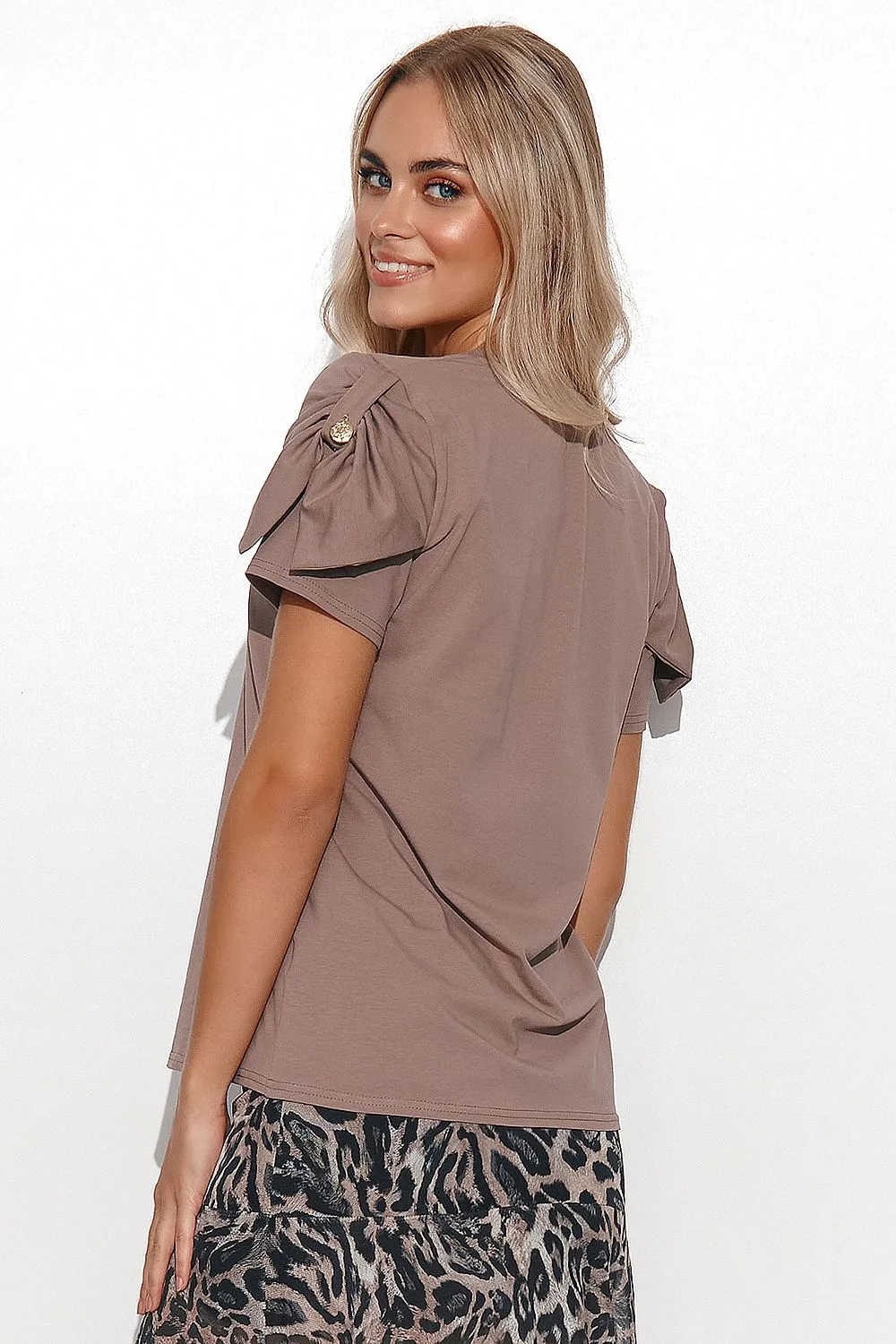 Heart Neck Blouse with Flap Detail