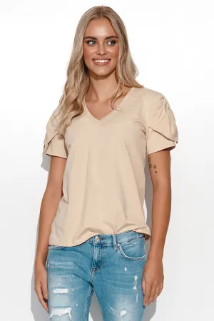 Heart Neck Blouse with Flap Detail