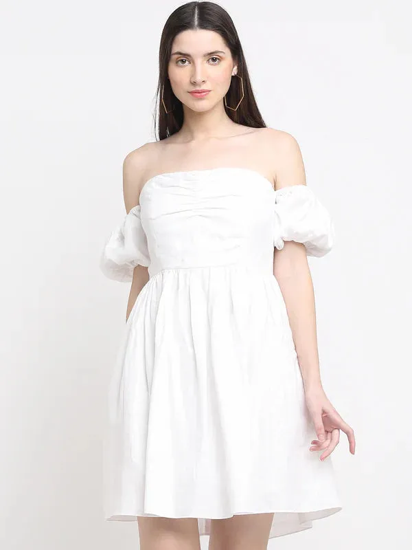 Hemp Plum Off-Shoulder Dress