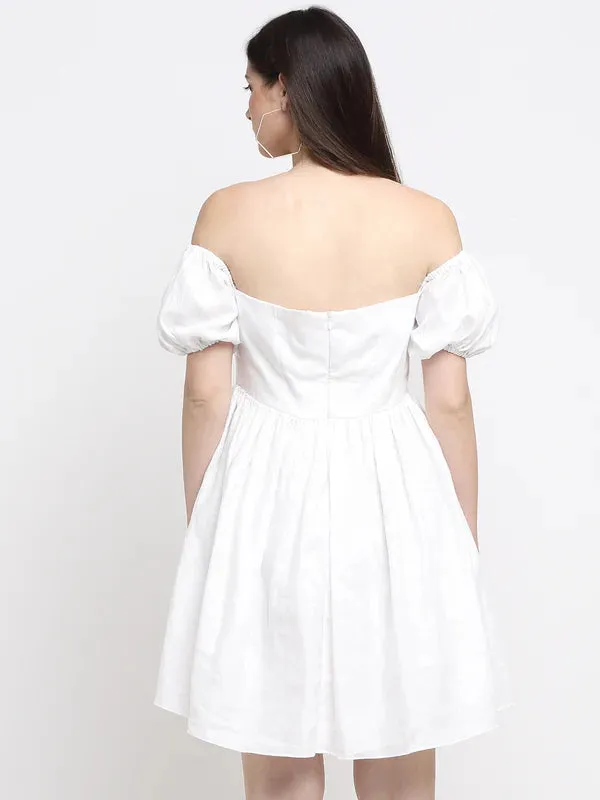 Hemp Plum Off-Shoulder Dress