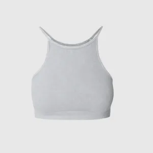 High Neck Crop Tank - Vintage Grey