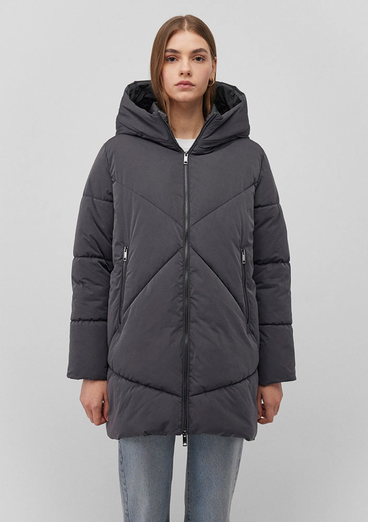 Hooded Anthracite Jacket