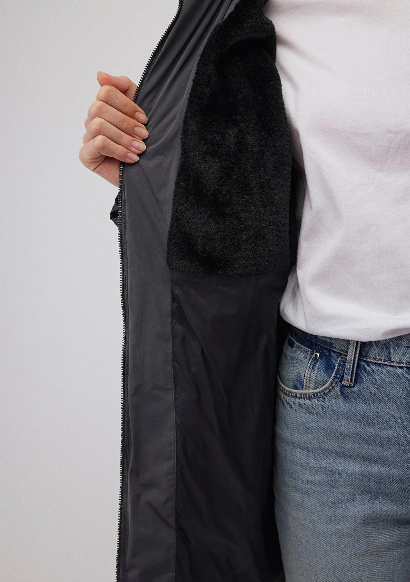 Hooded Anthracite Jacket