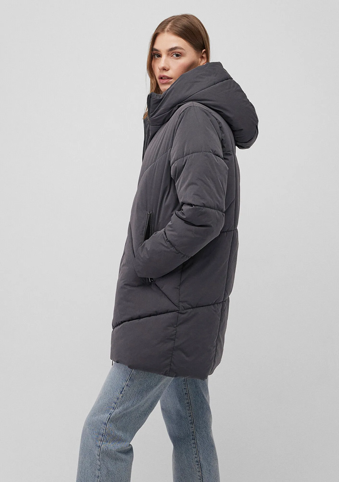 Hooded Anthracite Jacket