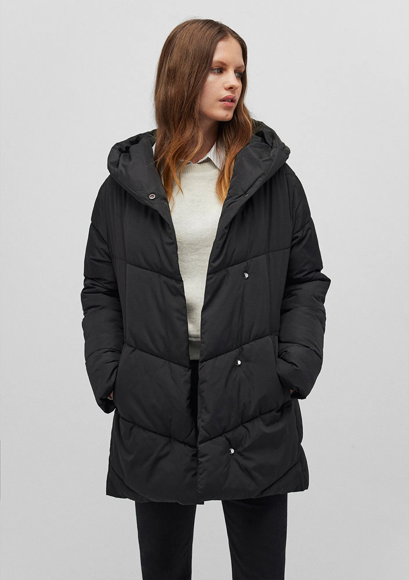 Hooded Black Puffer Jacket