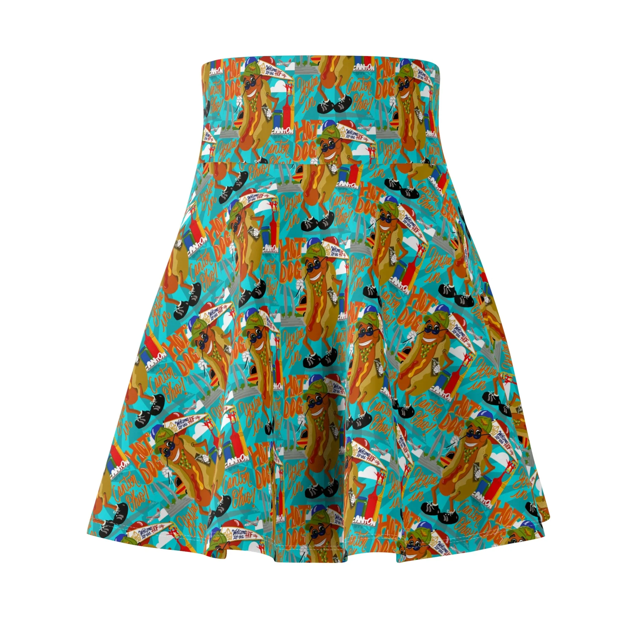 Hot Dog Women's Skater Skirt (AOP)
