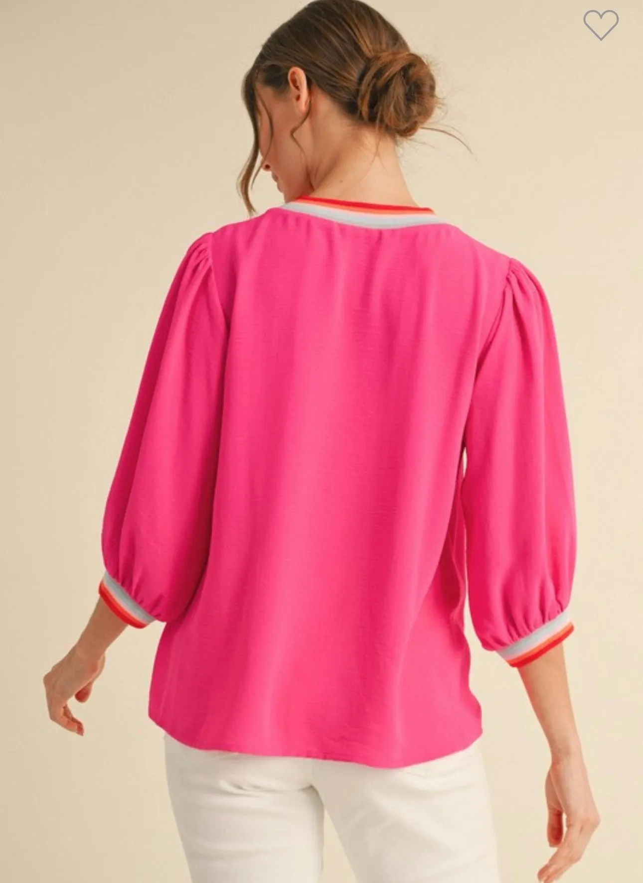 Hot Pink Varsity Blouse