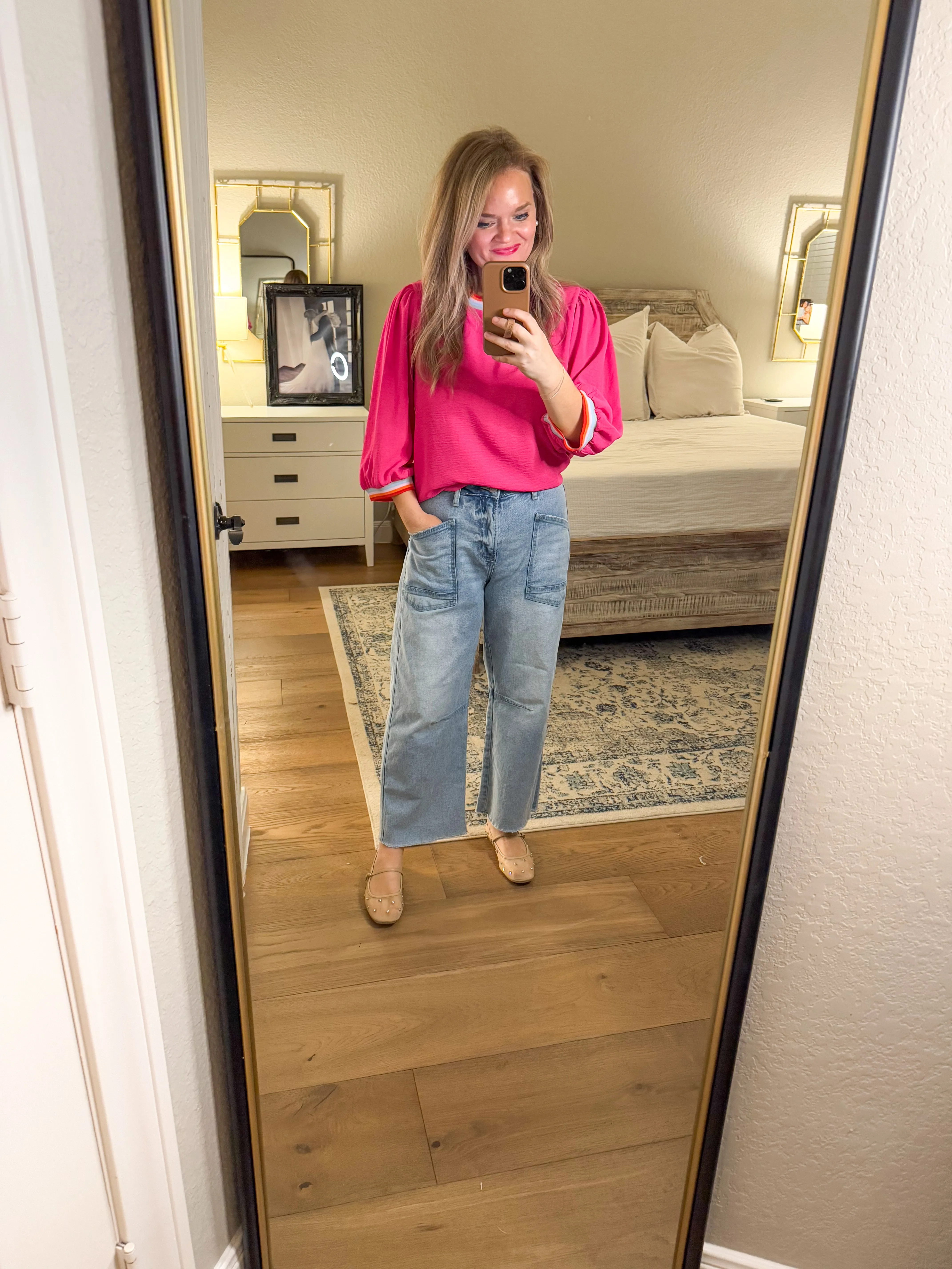 Hot Pink Varsity Blouse