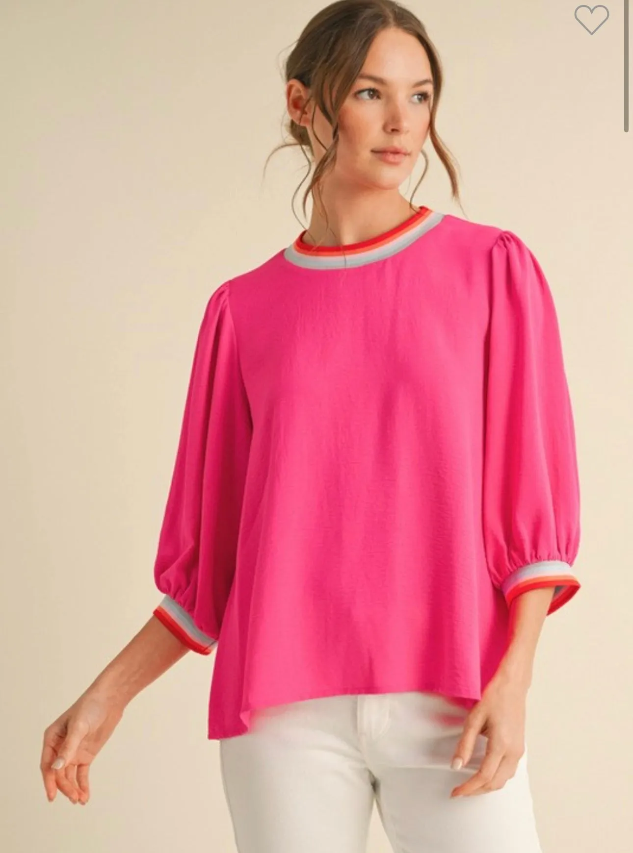 Hot Pink Varsity Blouse