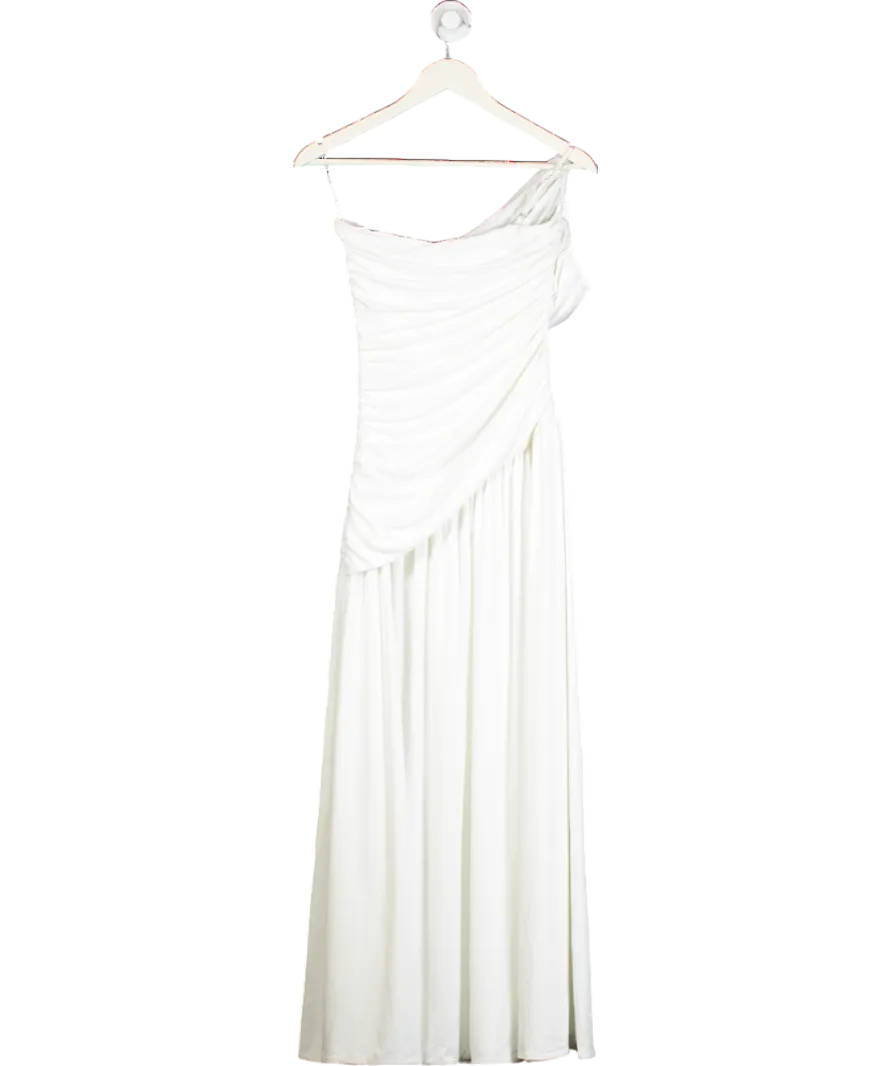 House of CB Blue Arietta Bluebell Floral Jacquard Halter Midi Dress UK L