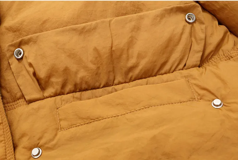 Insulated and Windproof Quilted Puffer Jacket with Flap Pockets