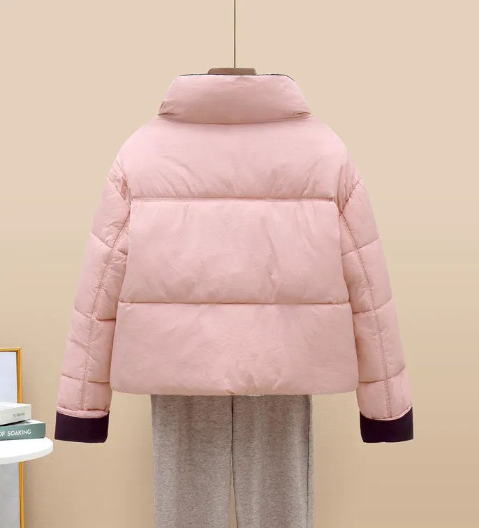 Insulated and Windproof Quilted Puffer Jacket with Flap Pockets