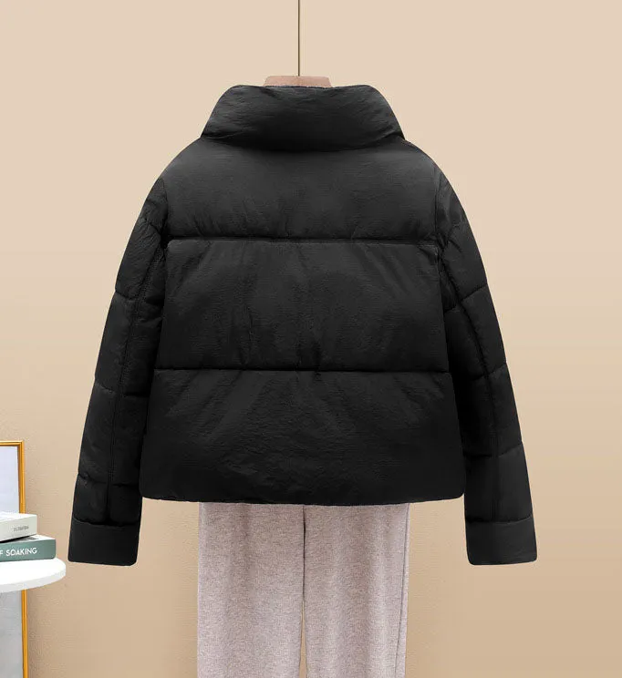 Insulated and Windproof Quilted Puffer Jacket with Flap Pockets
