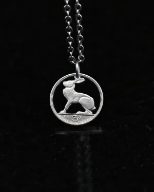 Ireland - Hare Cut Coin Pendant