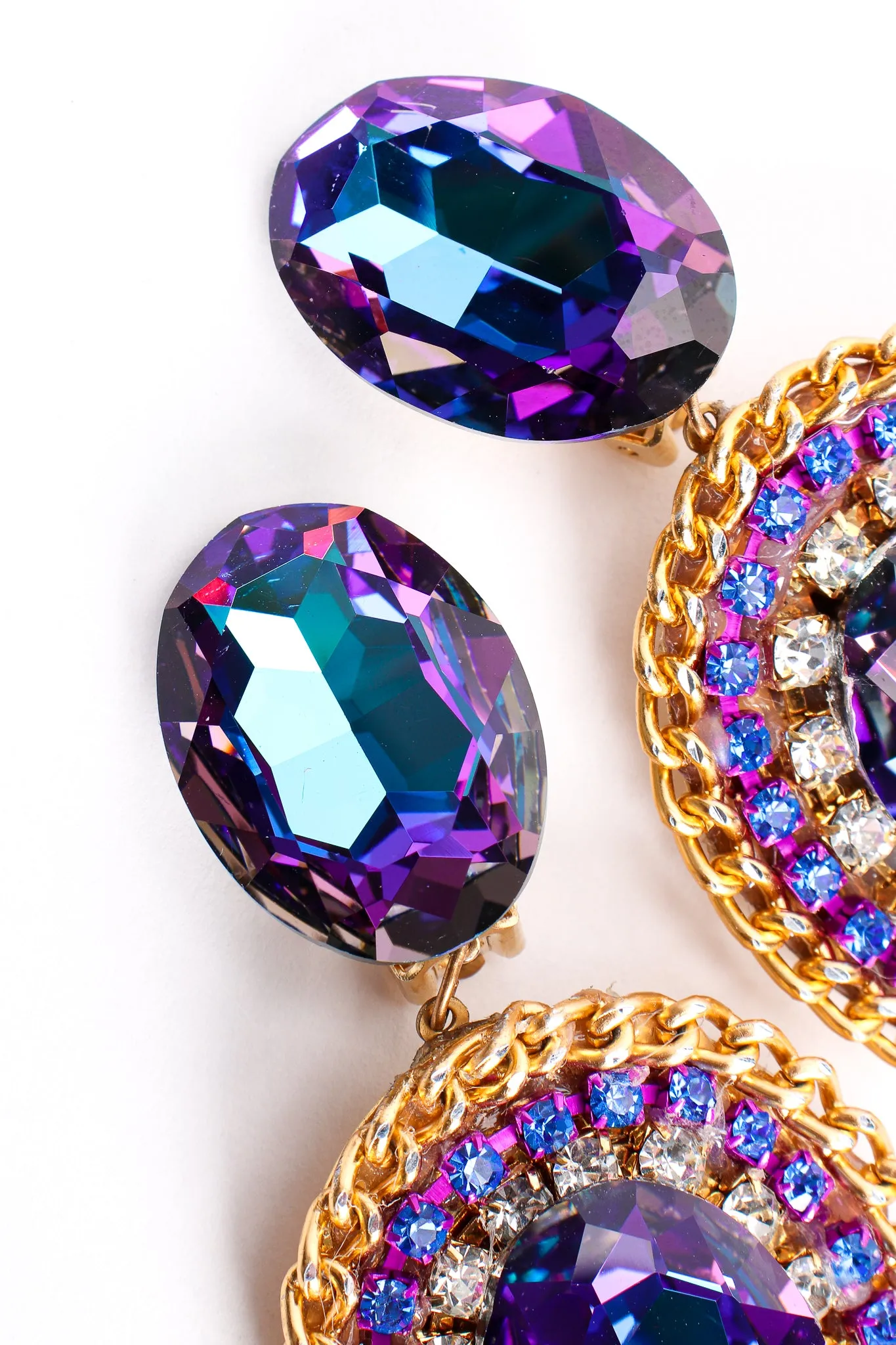 Iridescent Crystal Rhinestone Wrapped Earrings