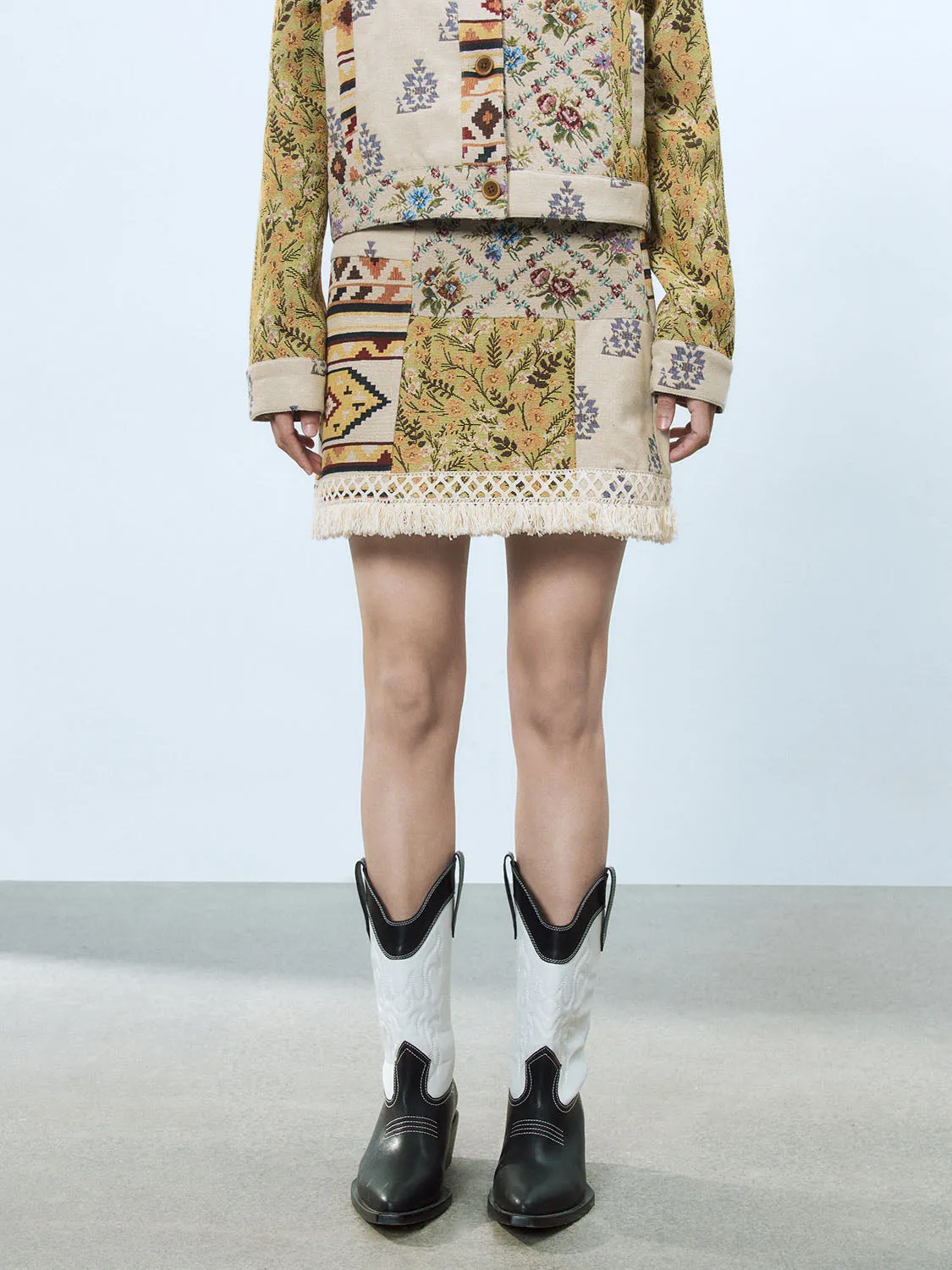 Jacquard A-Mini Skirts
