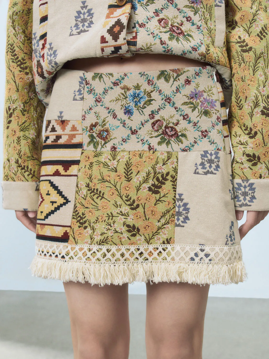 Jacquard A-Mini Skirts