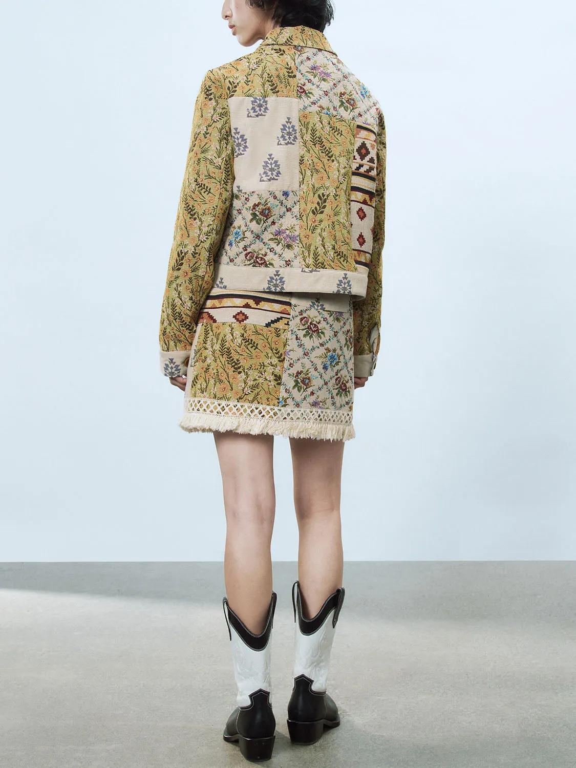 Jacquard A-Mini Skirts