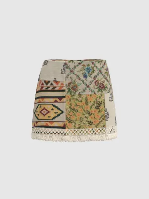 Jacquard A-Mini Skirts