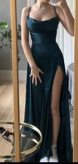 JazzHer Modest A Line Halter Long Slit Prom Dresses Evening Dress (PRE-ORDER)