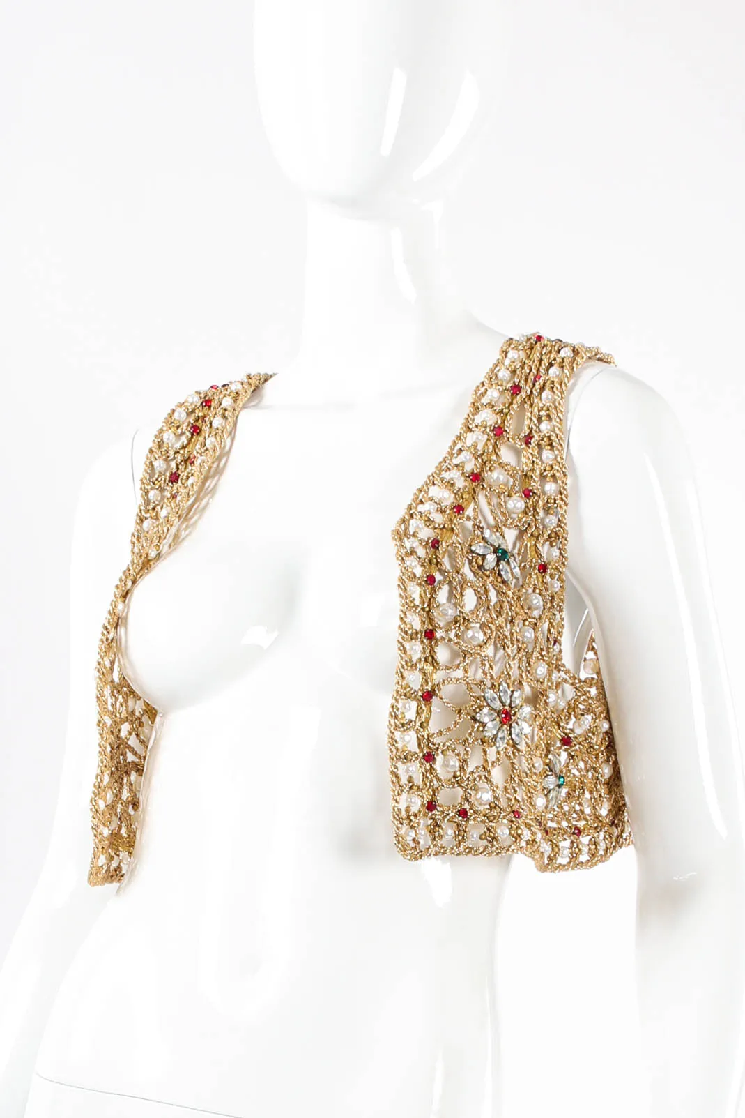 Jeweled Crochet Rope Vest
