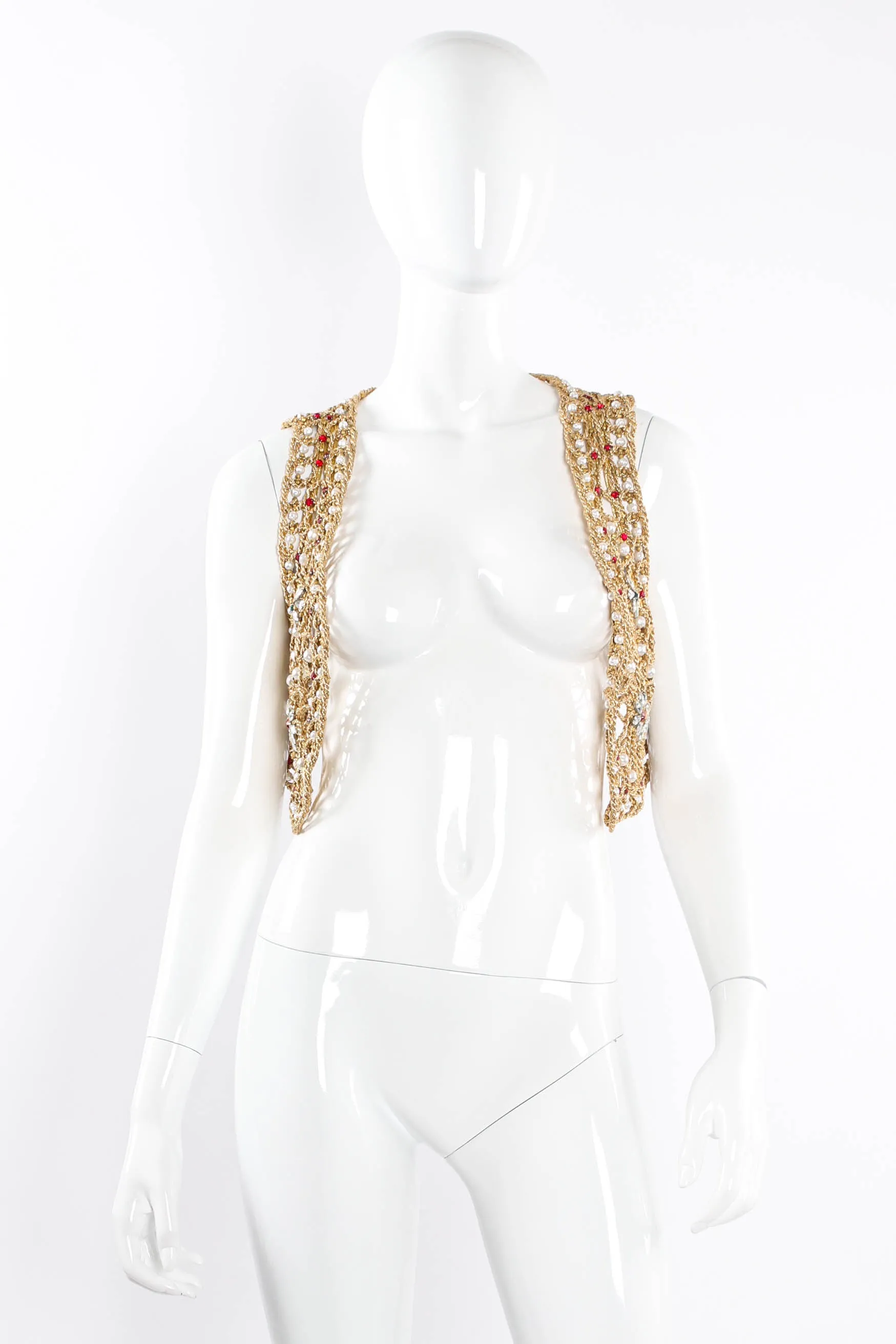 Jeweled Crochet Rope Vest