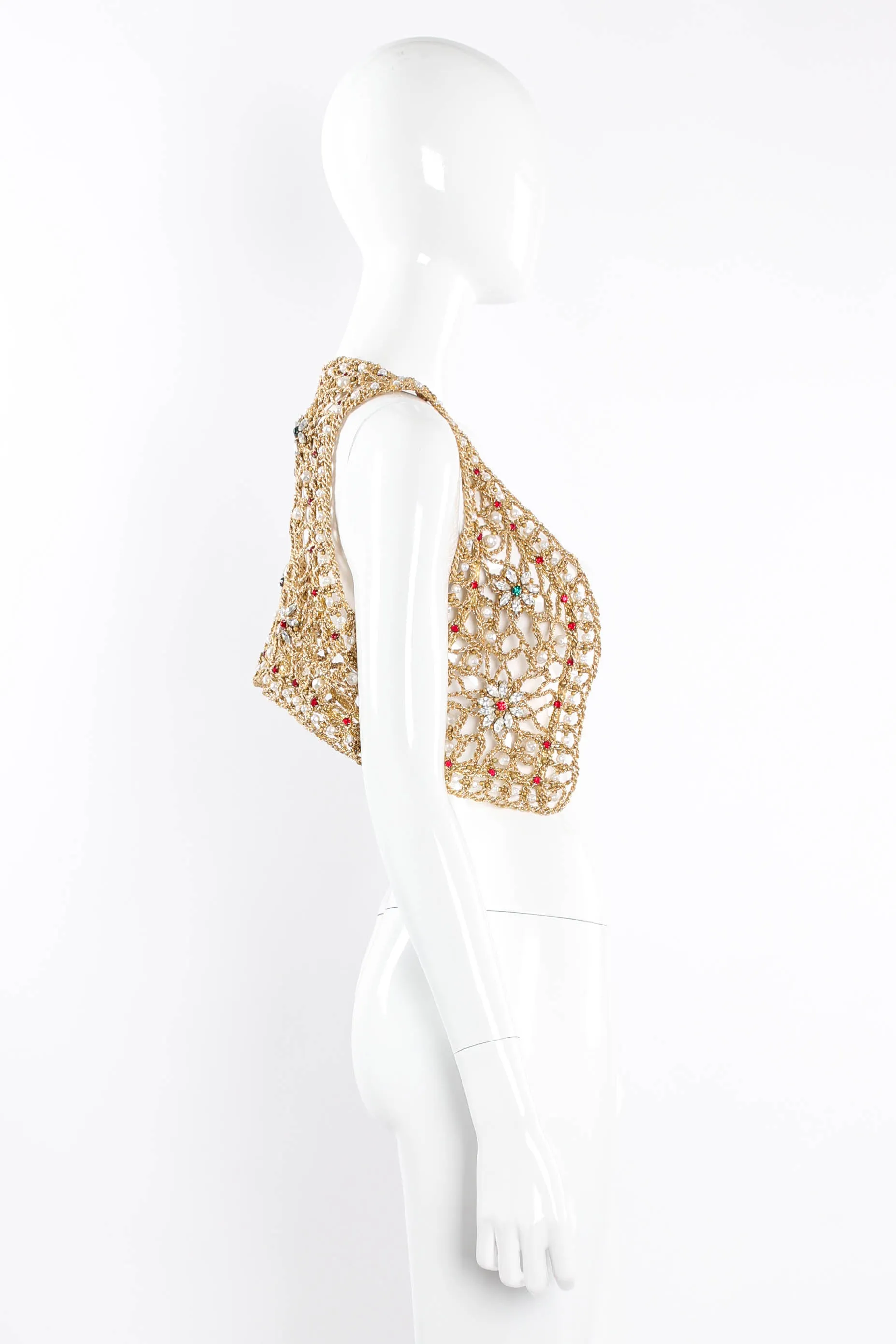 Jeweled Crochet Rope Vest