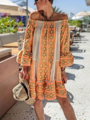 Joyce Boho Off Shoulder Mini Dress