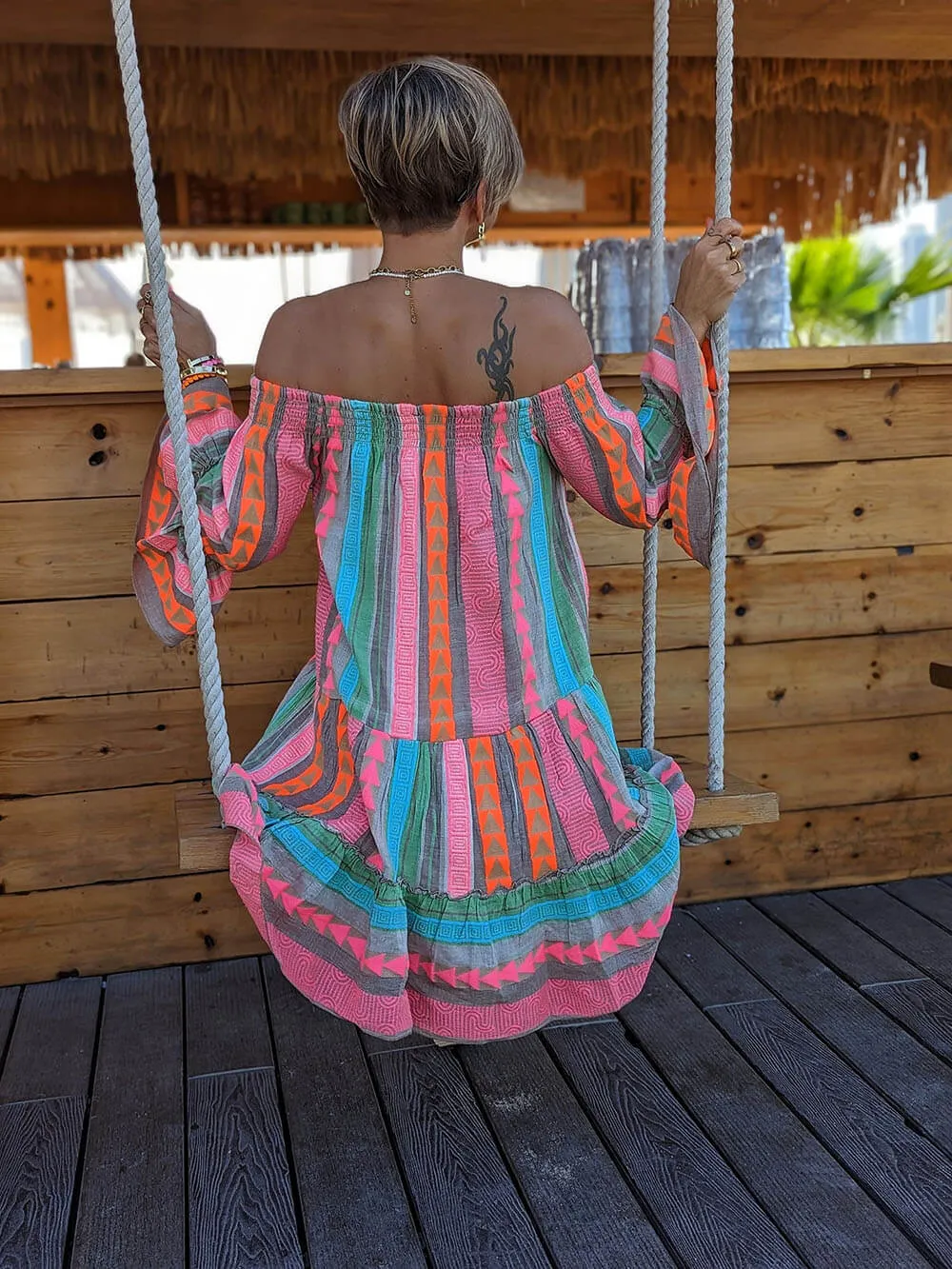 Joyce Boho Off Shoulder Mini Dress