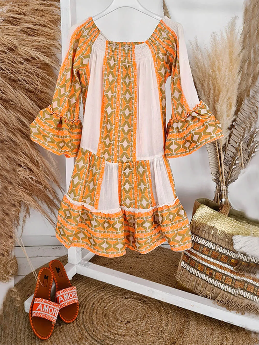 Joyce Boho Off Shoulder Mini Dress