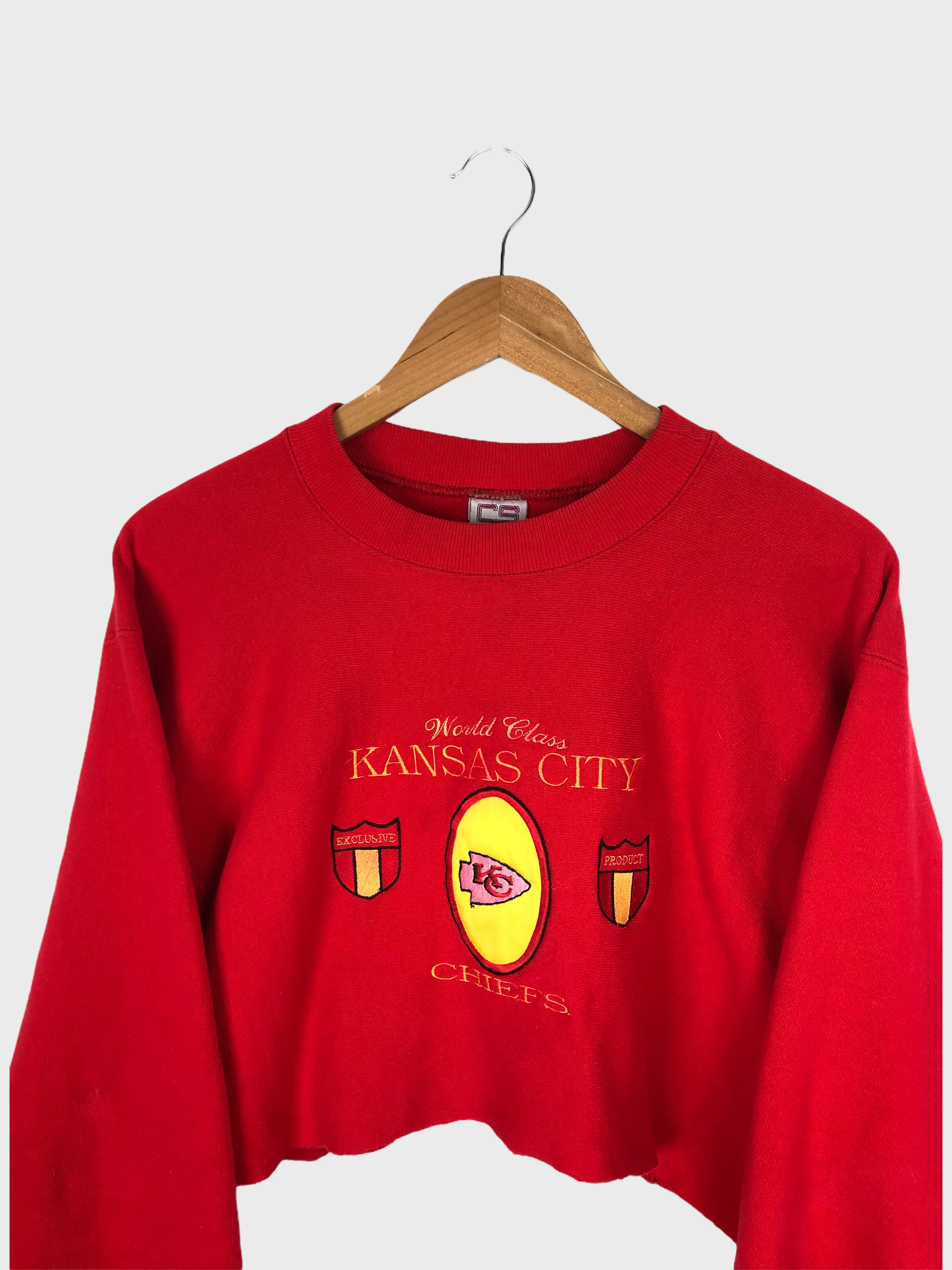 Kansas Chiefs Embroidered Cropped Vintage Sweatshirt Size 12