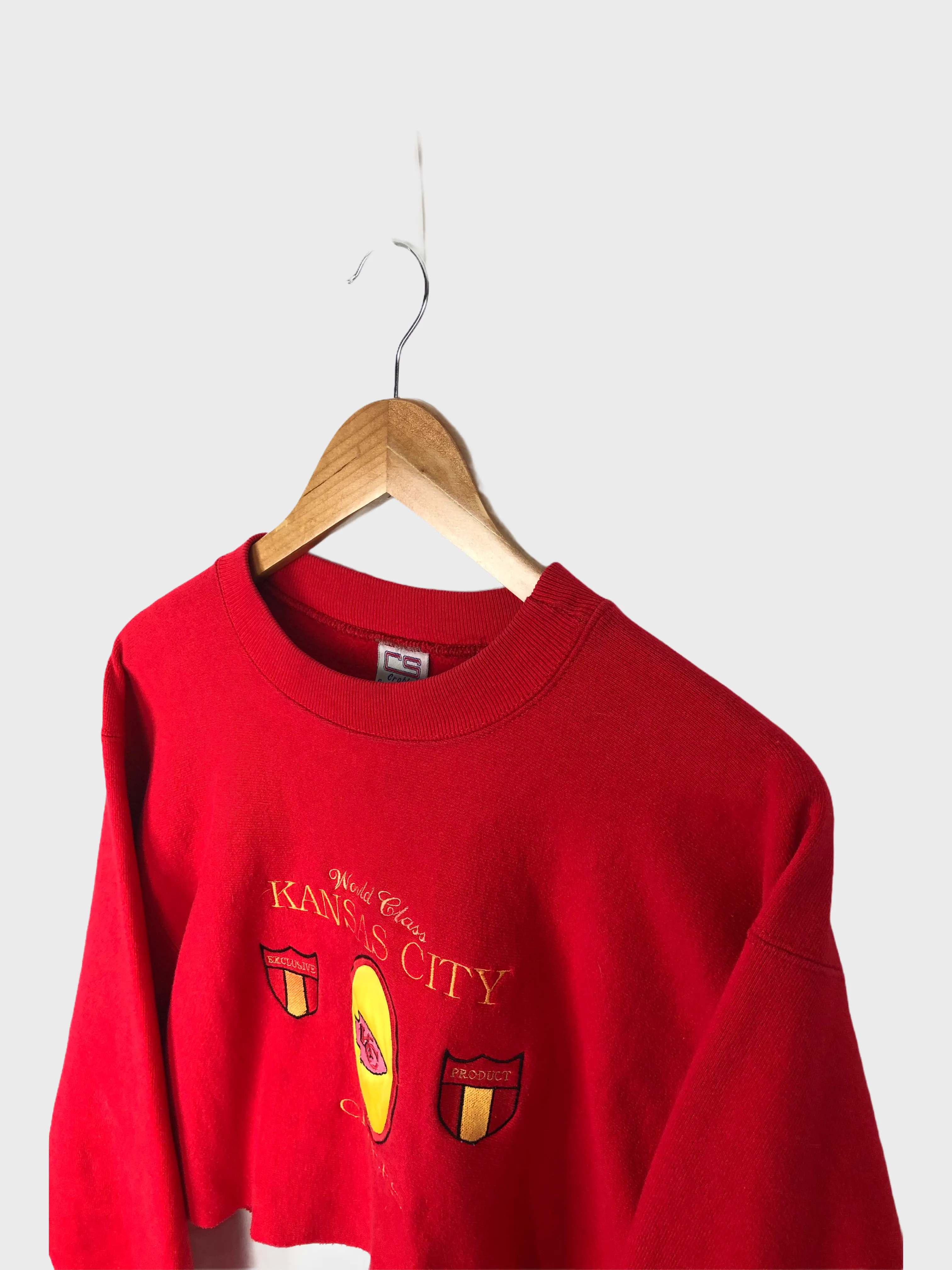 Kansas Chiefs Embroidered Cropped Vintage Sweatshirt Size 12