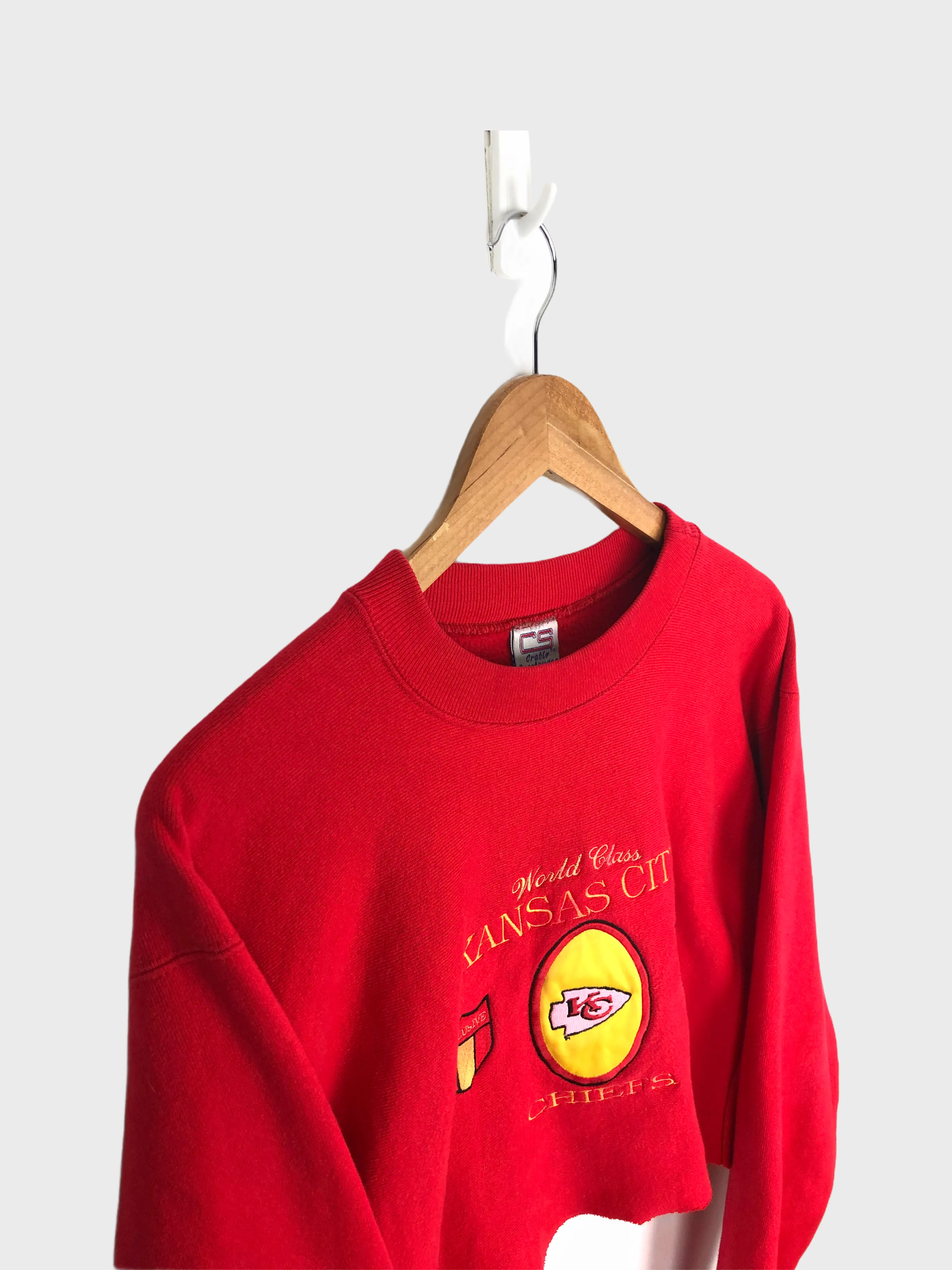 Kansas Chiefs Embroidered Cropped Vintage Sweatshirt Size 12