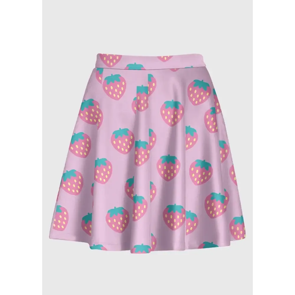 Kawaii Pink Strawberry Skirt for Stylish Comfort and Durability