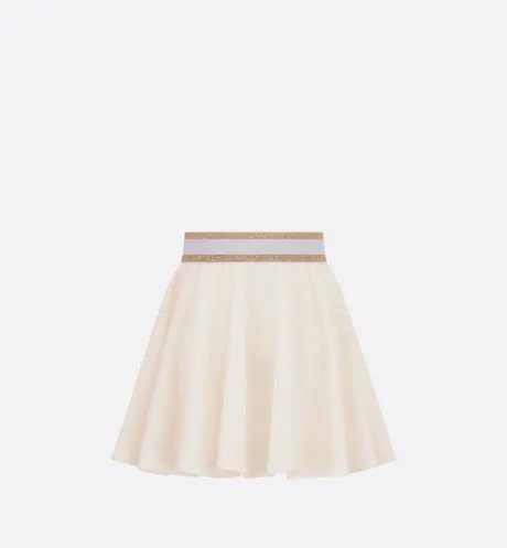 Kid's Short Skater Skirt • Ivory Cotton-Blend Fleece