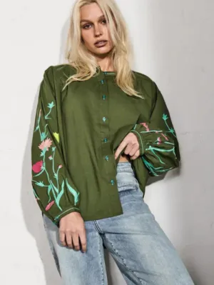 Kireina - Beatrice Blouse - Khaki