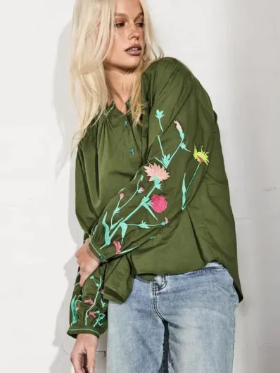 Kireina - Beatrice Blouse - Khaki