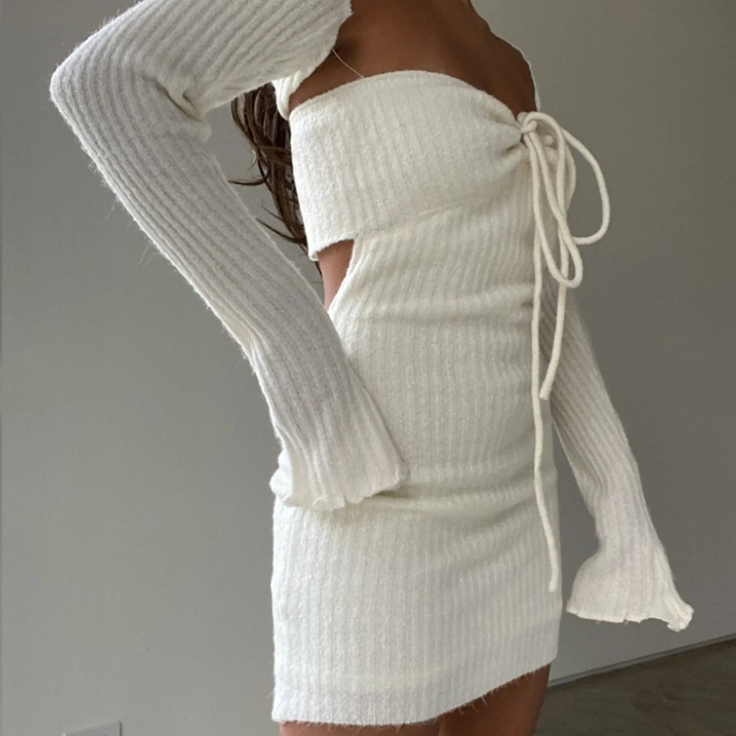 Klarise Halter Neck Dress Bolero Set