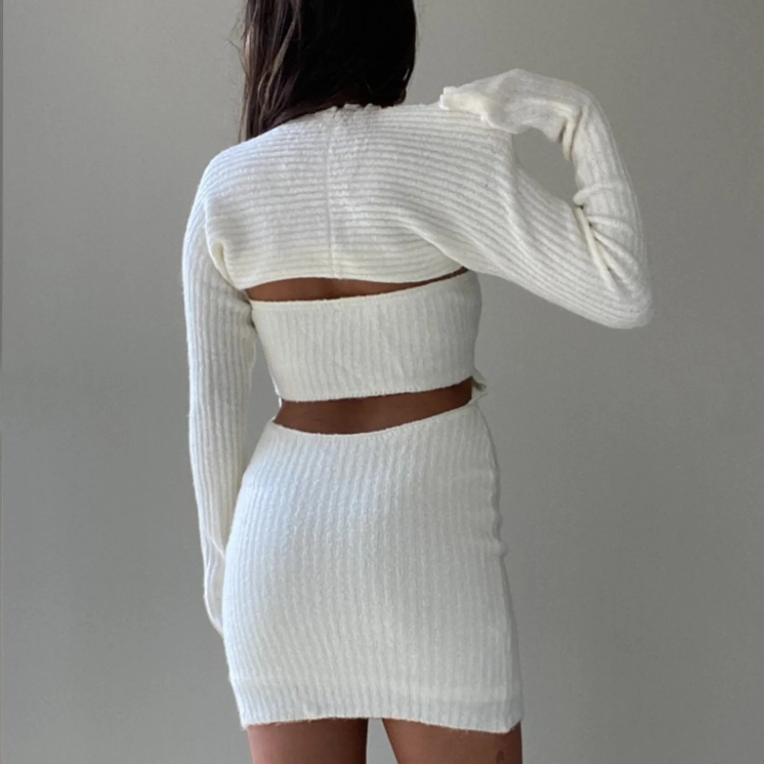 Klarise Halter Neck Dress Bolero Set