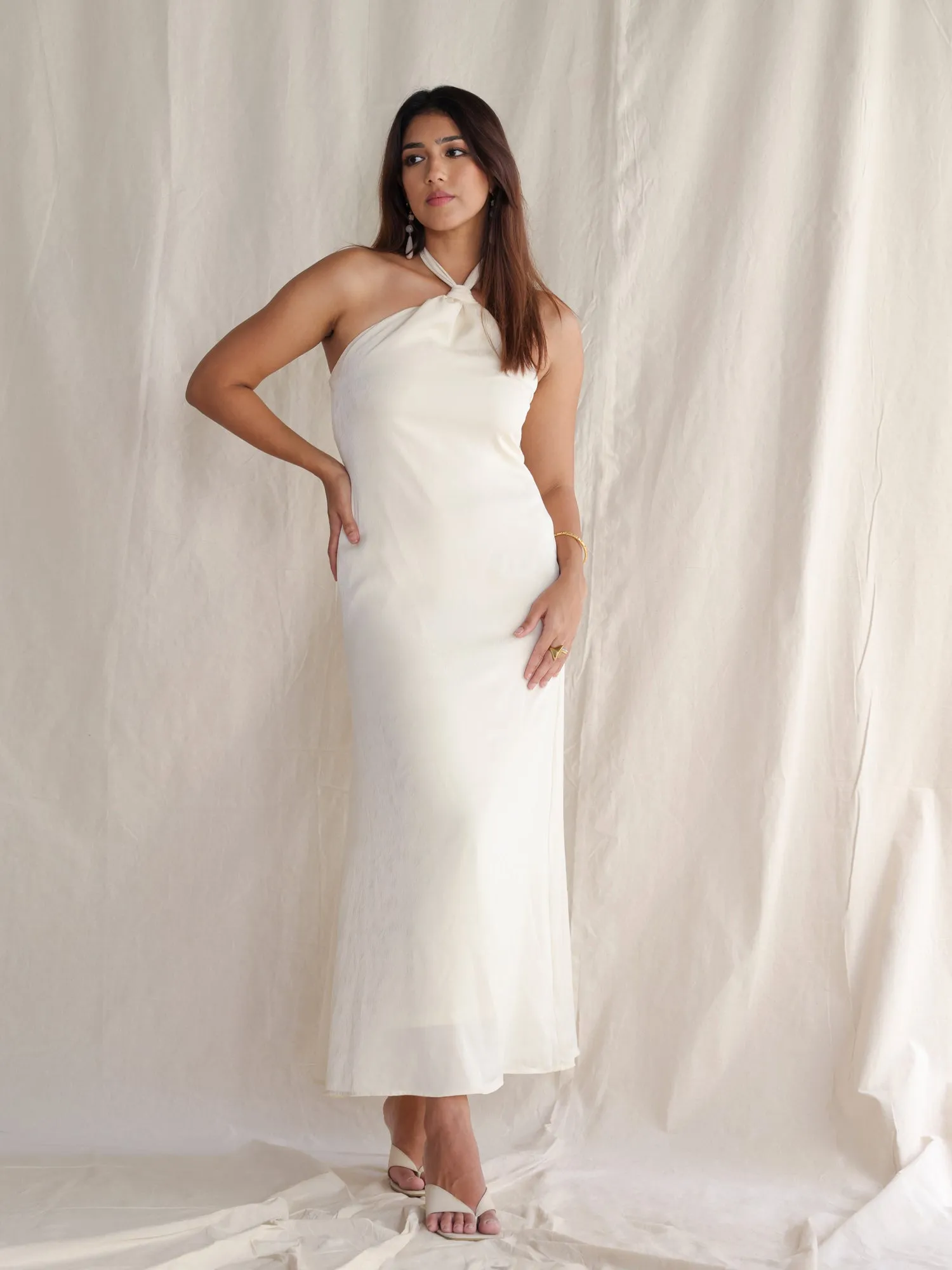 Knot Detail Halter Neck Dress