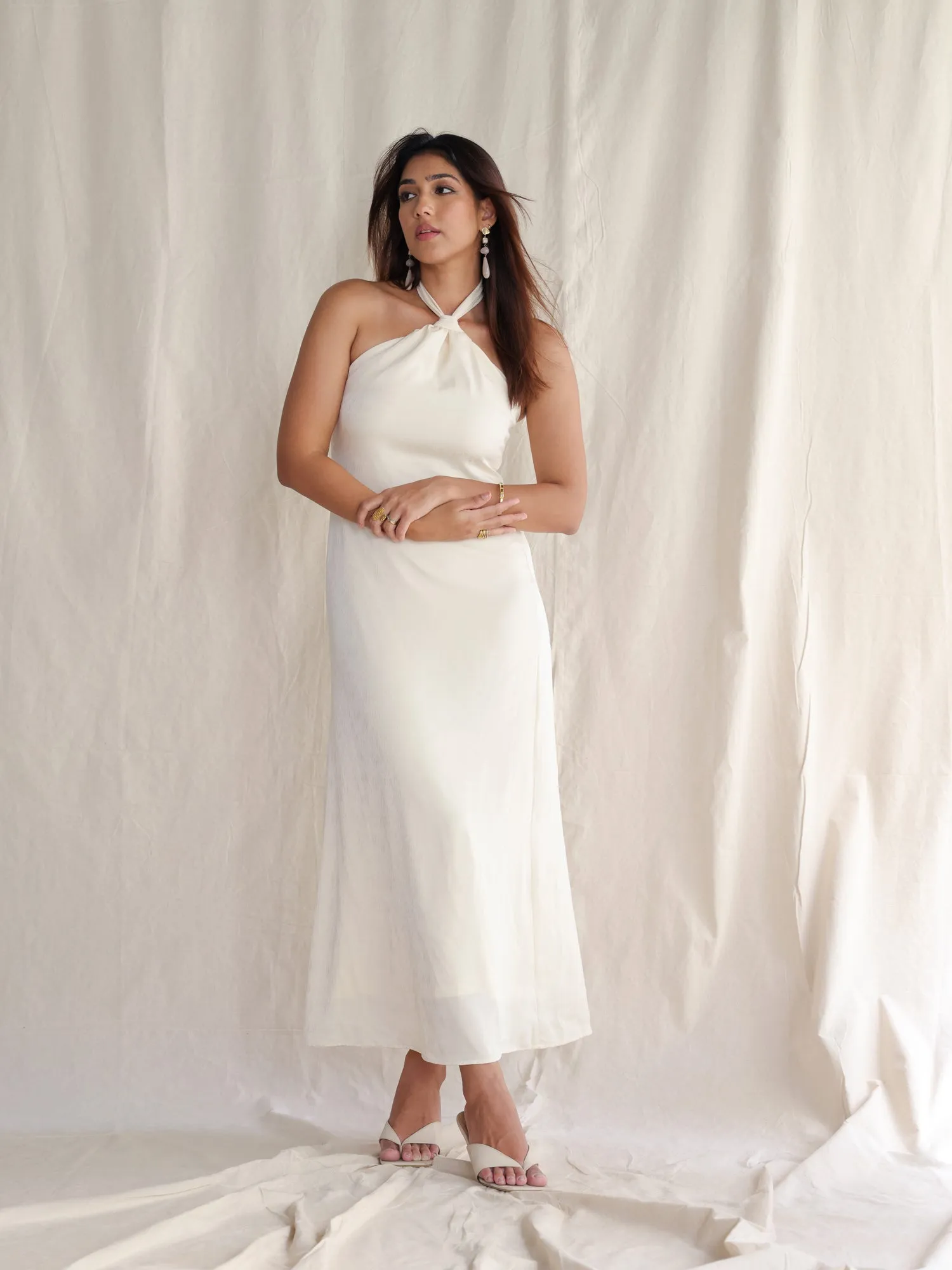 Knot Detail Halter Neck Dress